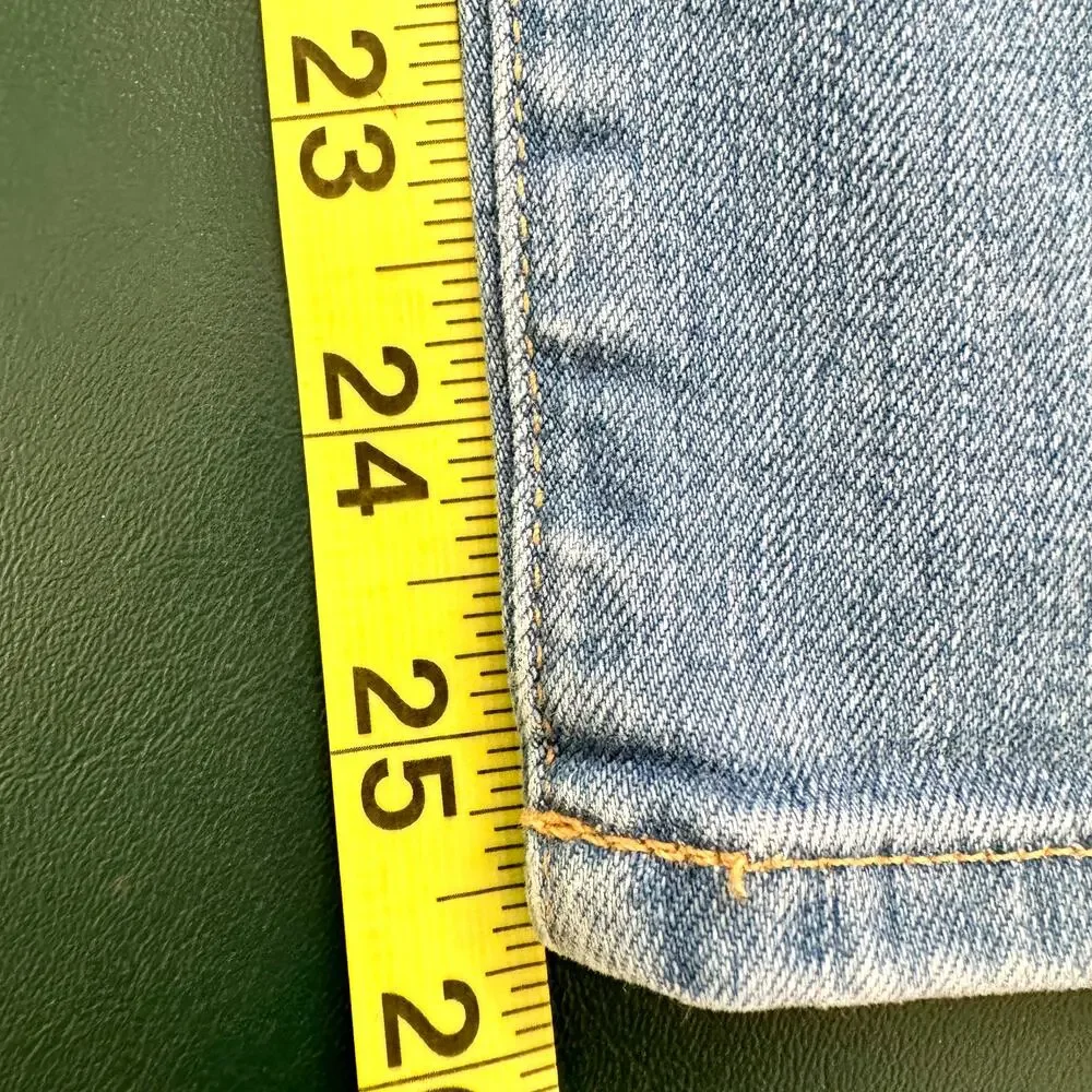 Frame Le Skinny de Jeanne Crop Jeans Womens 30 Everglade Blue Distressed Stretch - Picture 6 of 9